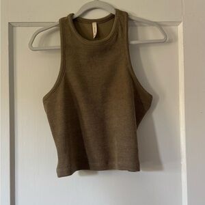 Tyche Olive Ribbed Tank Top